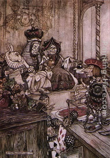 Alice in Wonderland Who Stole the Tarts painting - Arthur Rackham Alice in Wonderland Who Stole the Tarts art painting